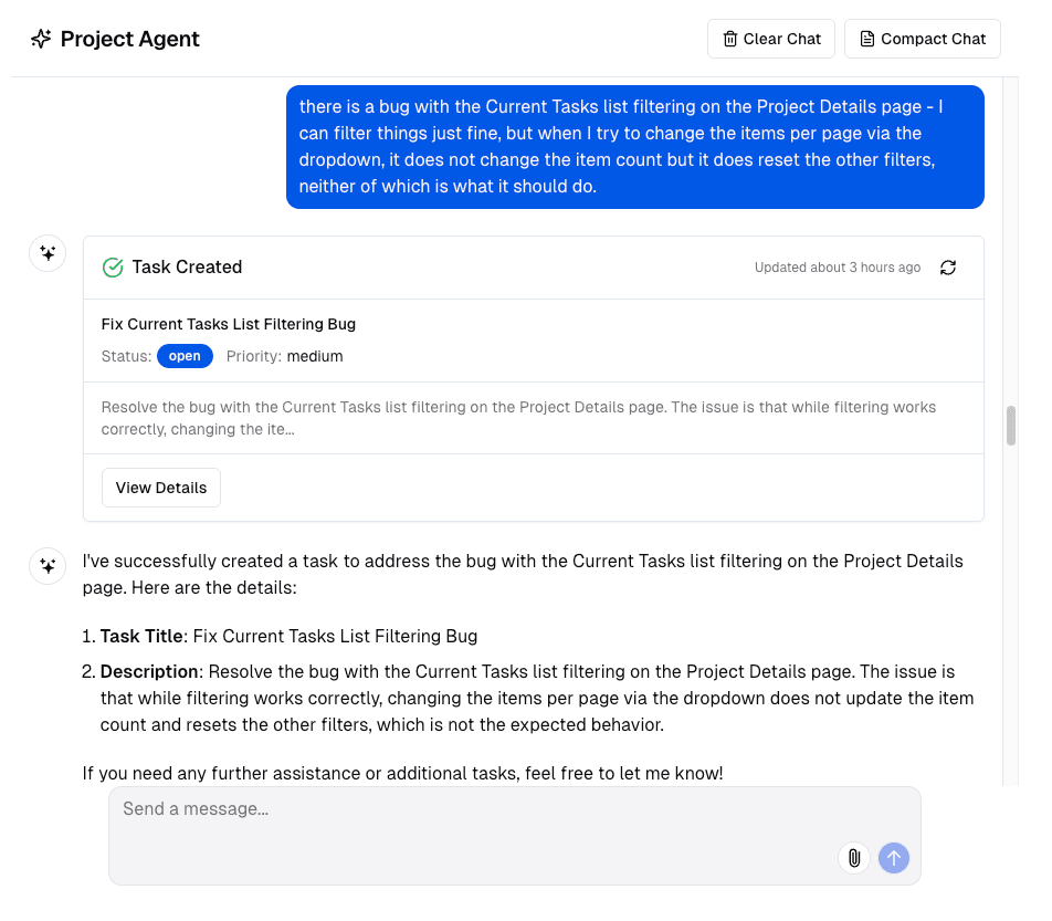 Task Demon Project AI interface